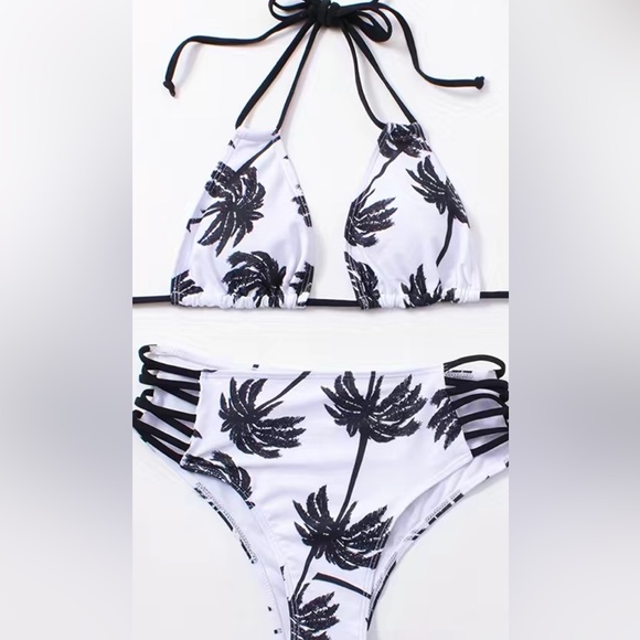 🆕 Ladies Coconut Tree 🌴 Print Black and White Swim Suit. Large - Picture 3 of 3